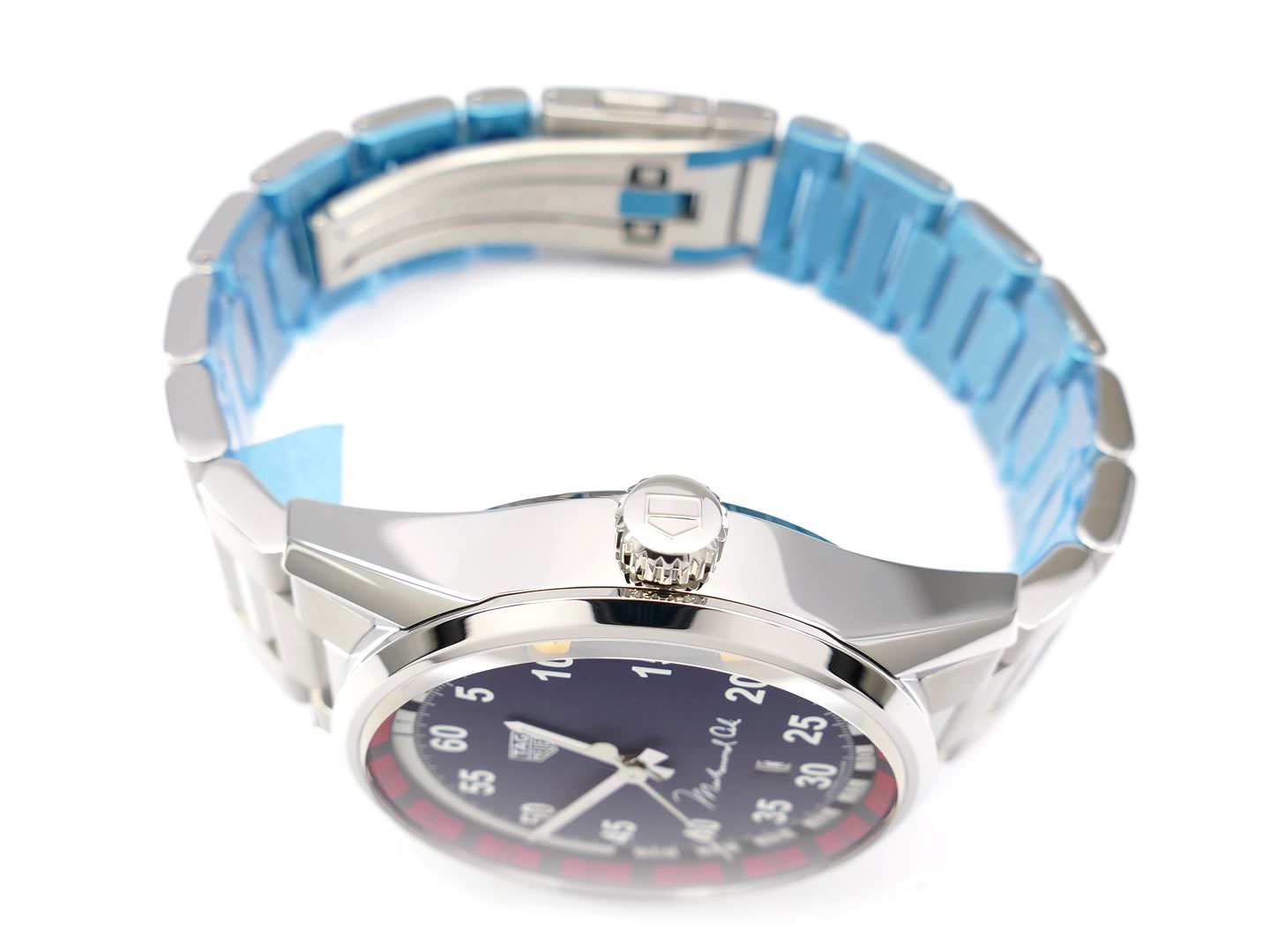 New TAG Heuer Muhammad Ali Ring Master WAR2A13.BA0738 stainless steel crown