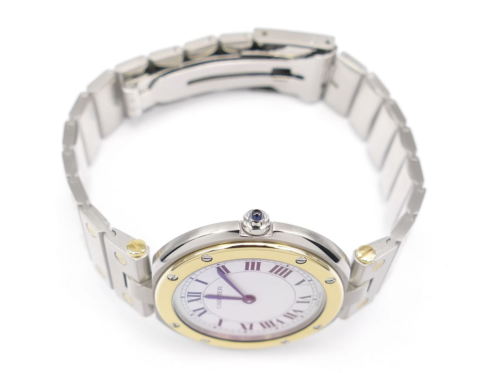 Cartier Ronde Solo White stainless stel crown with blue cabochon