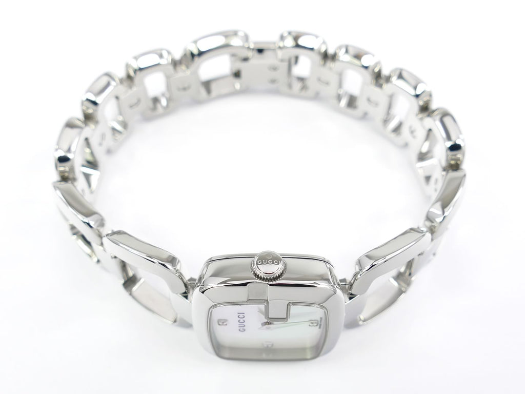 Gucci G White YA125502 stainless steel crown