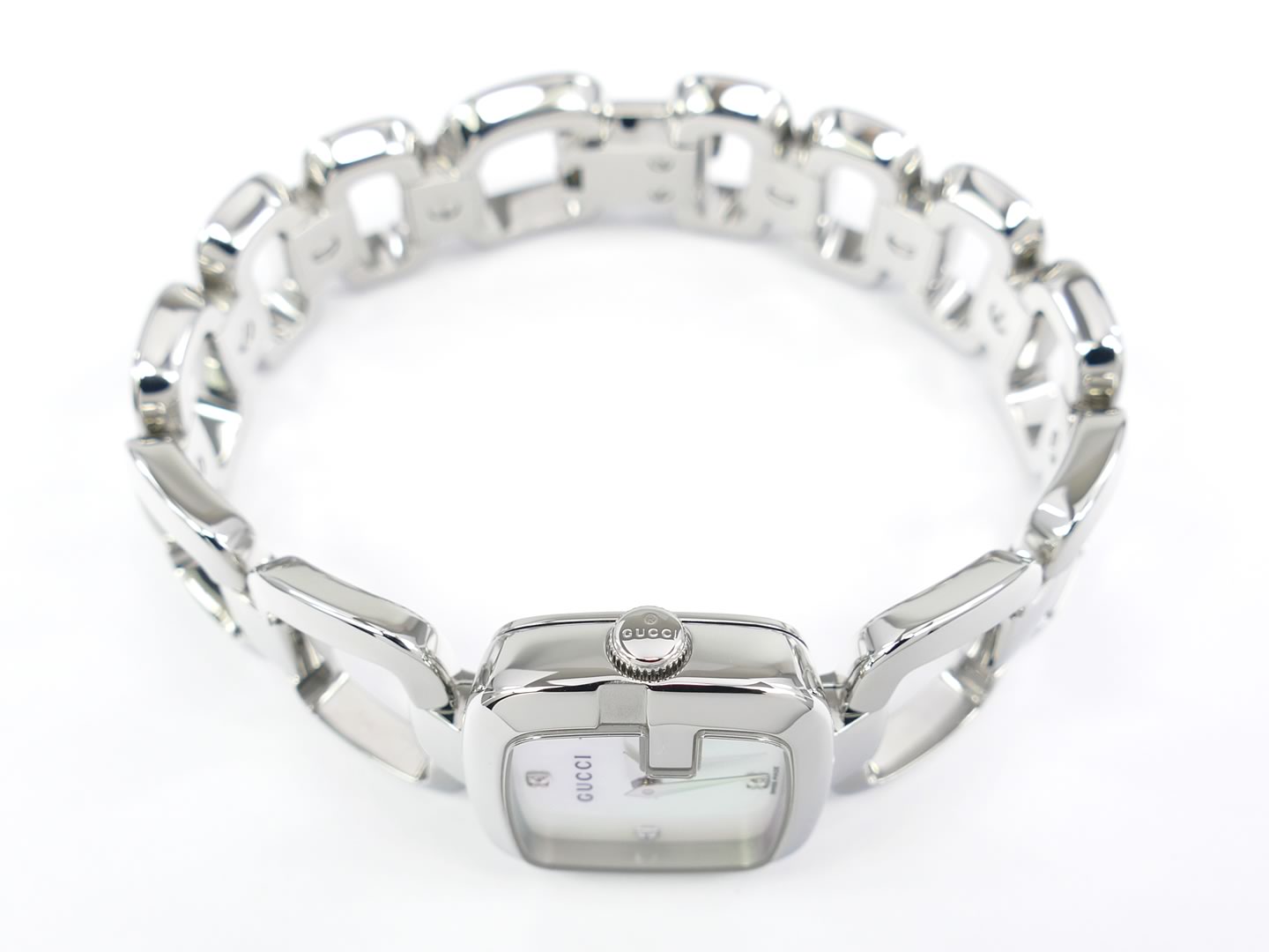 Gucci G White YA125502 stainless steel crown