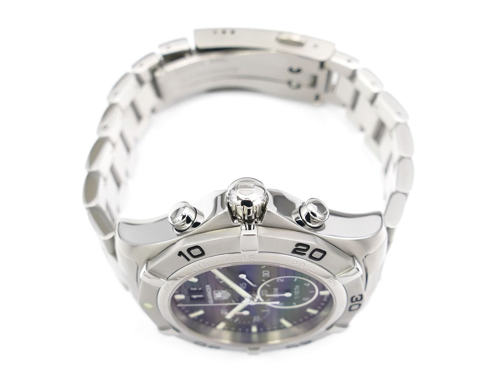 TAG Heuer Aquaracer 300M Black Chronograph CAF101E.BA0821 screw down crown