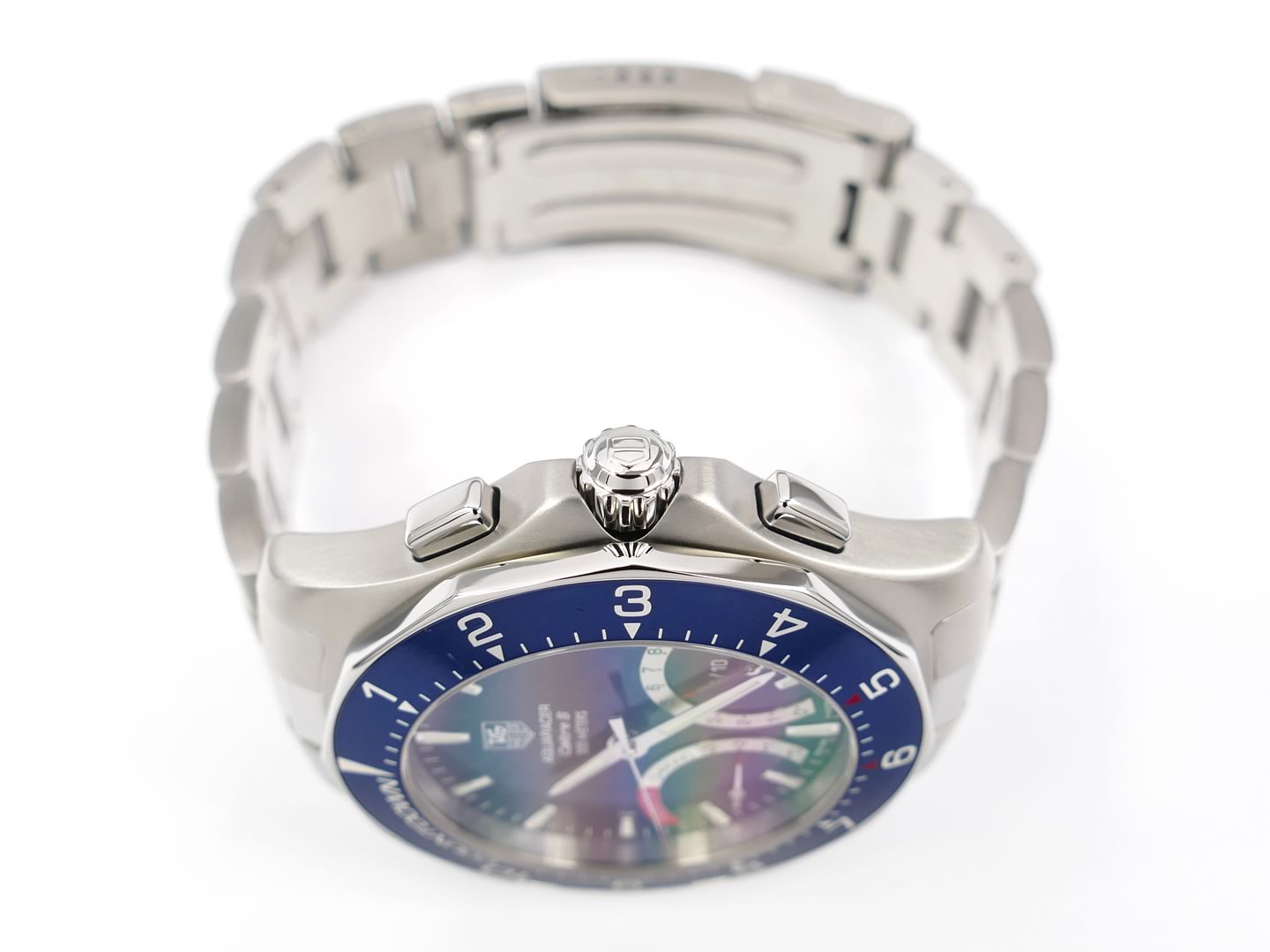 TAG Heuer Aquaracer Regatta CAF7110.BA0803 stainless steel pushers and crown