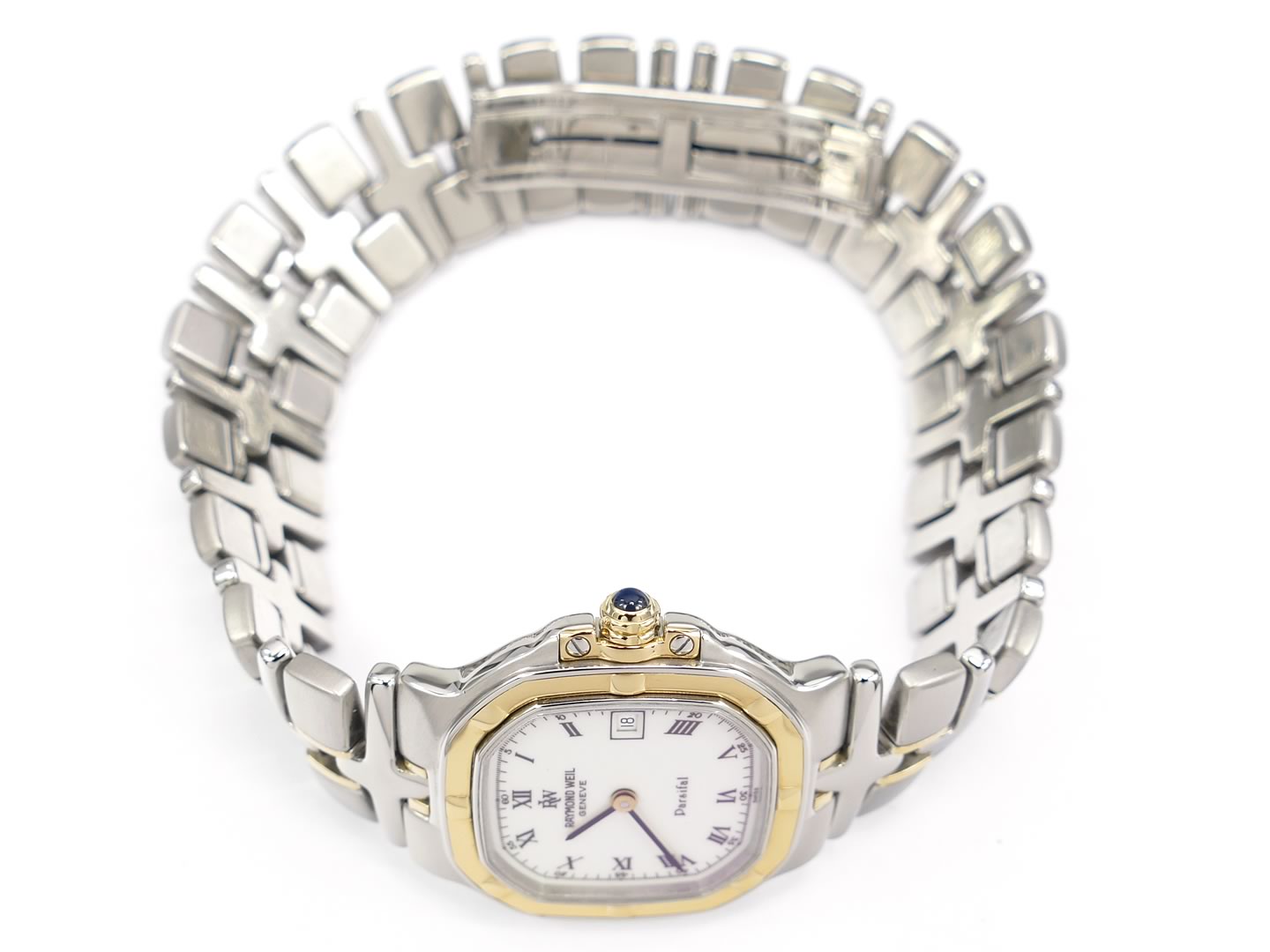 Raymond Weil Parsifal 9890 18k gold crown with sapphire cabochon