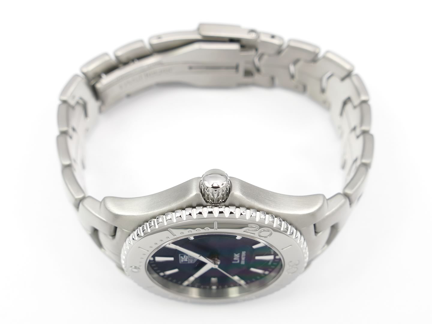 TAG Heuer Link Blue Dial WJ1112.BA0570 screw down crown