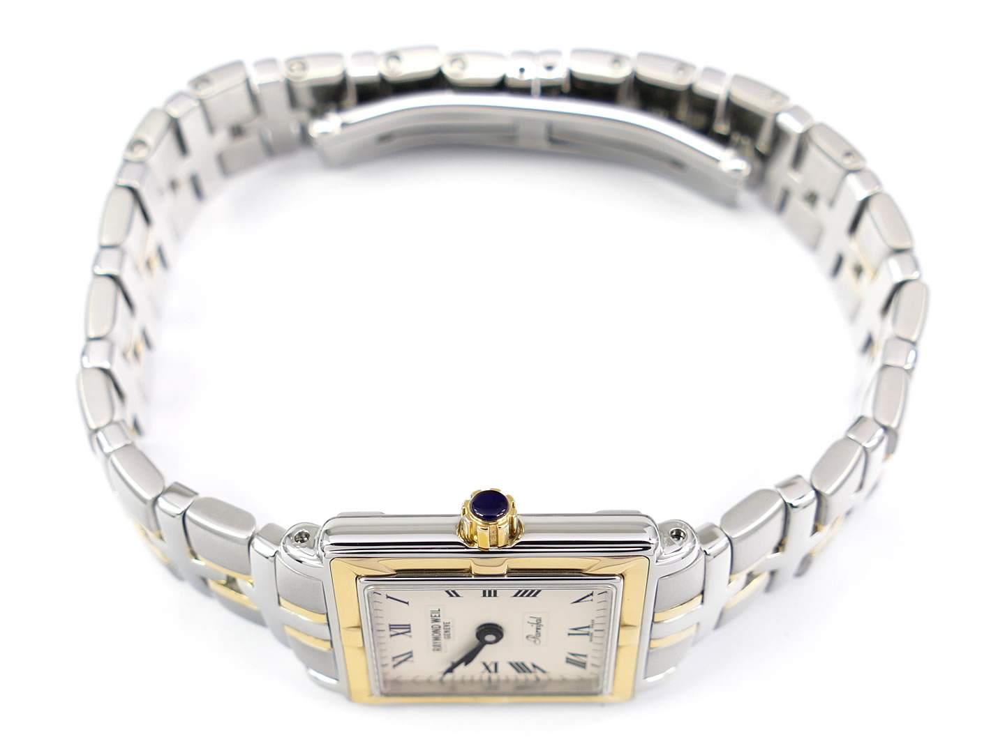 Raymond Weil 9630 18k gold crown with sapphire cabochon