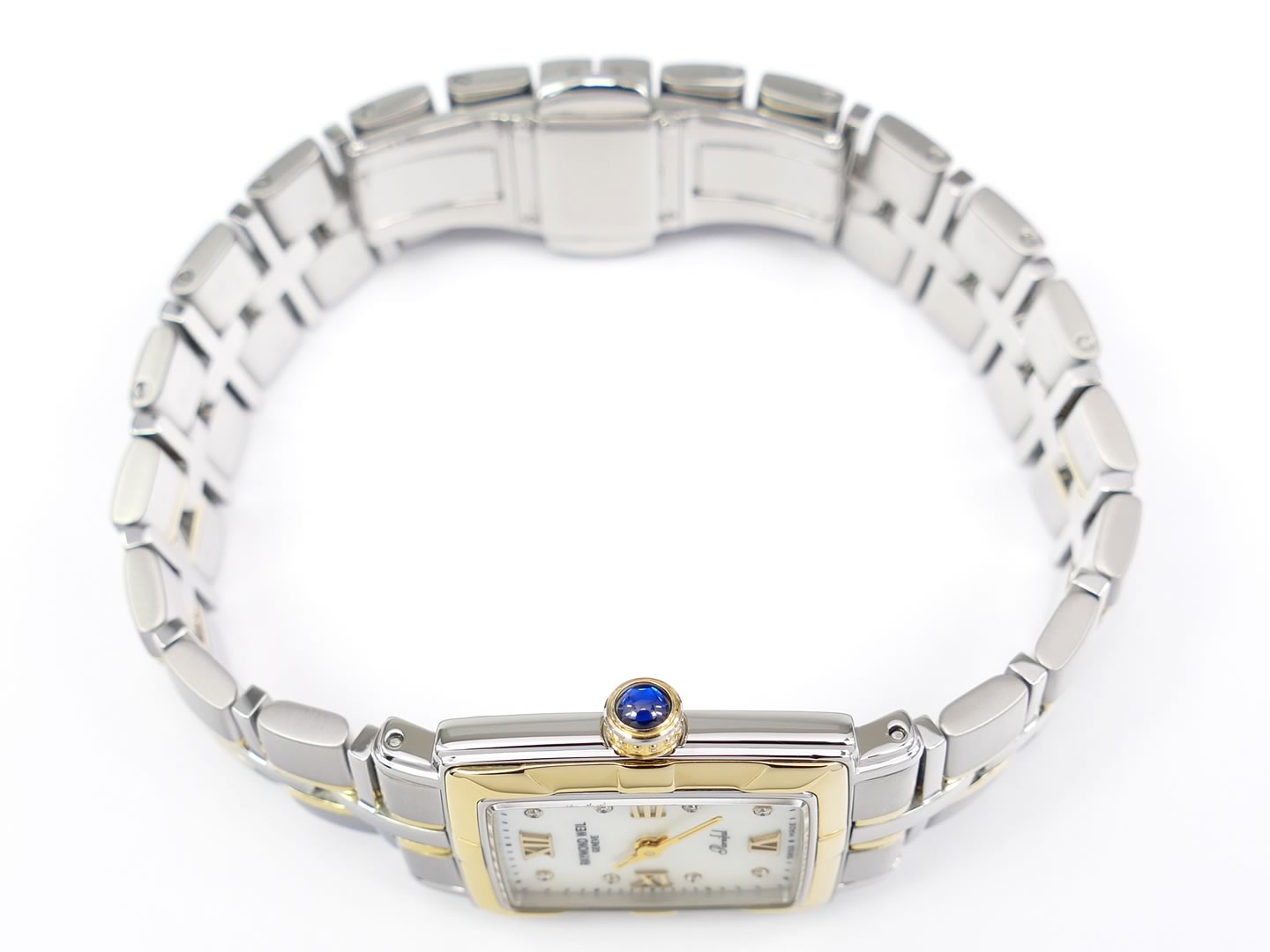 Raymond Weil Parsifal 18k Gold plated crown sapphire cabochon 9740-STG-00995