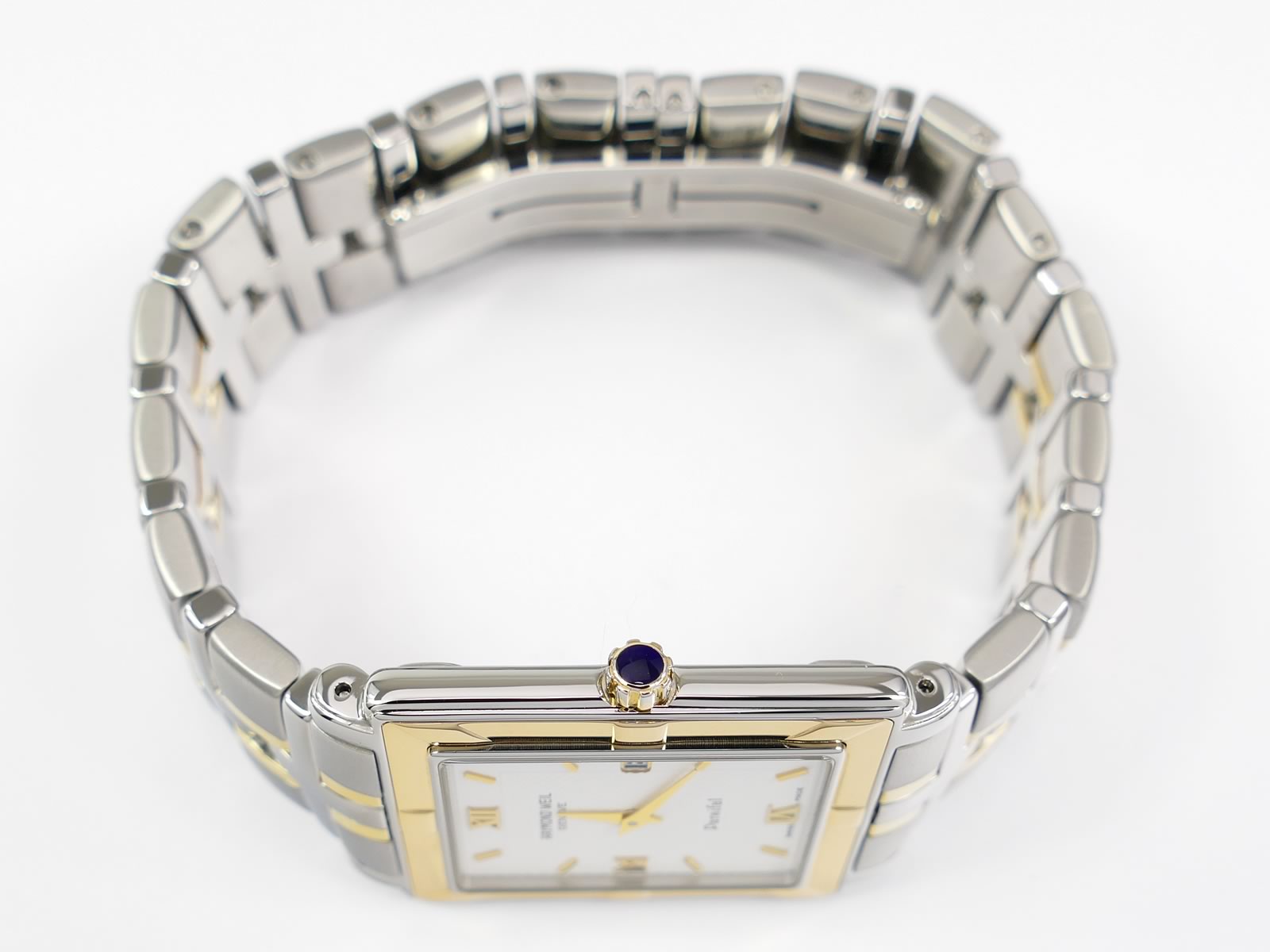 Raymond Weil Parsifal 9330 18k gold plated crown with blue cabochon