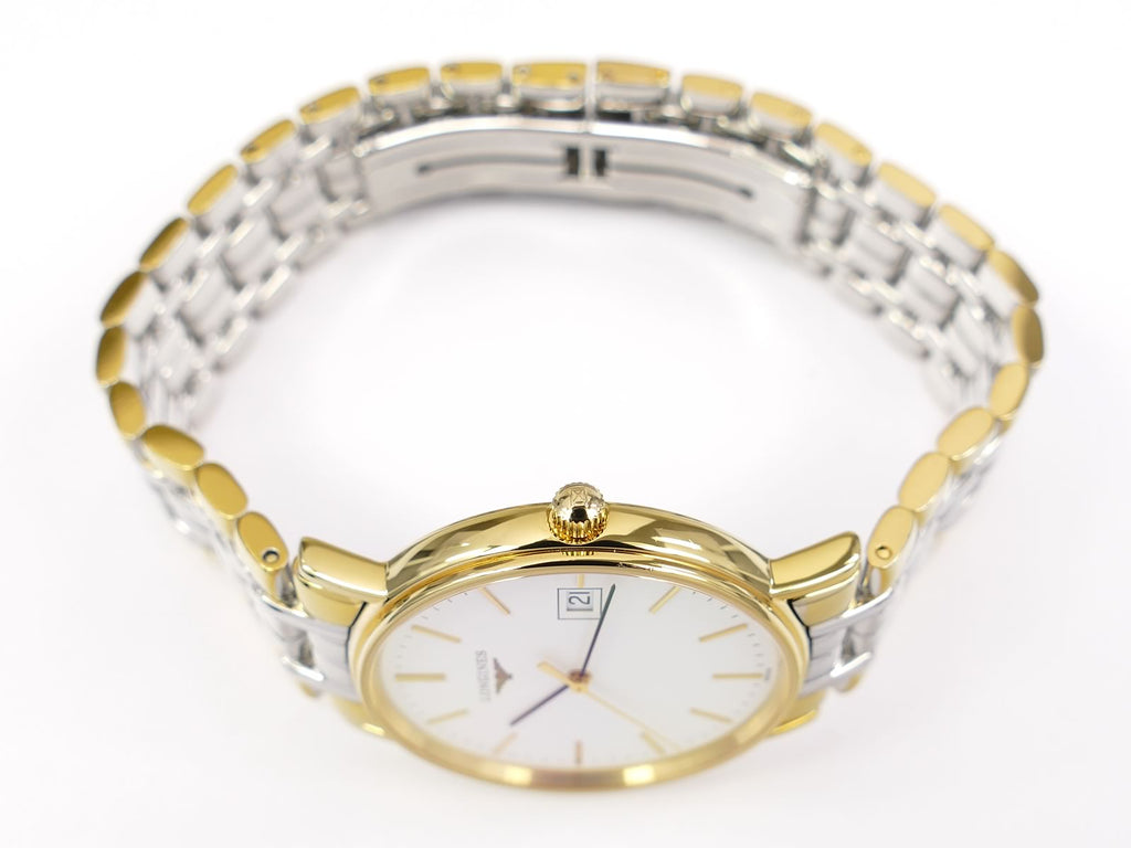 Longines Présence White L4.720.2 18k gold crown