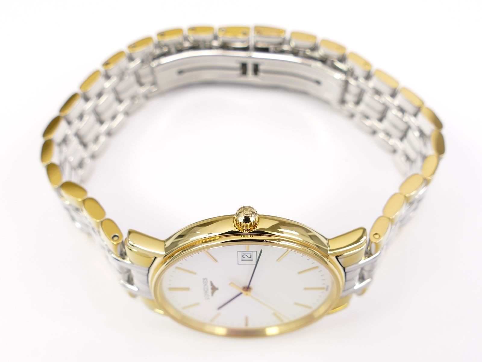 Longines Présence White L4.720.2 18k gold crown