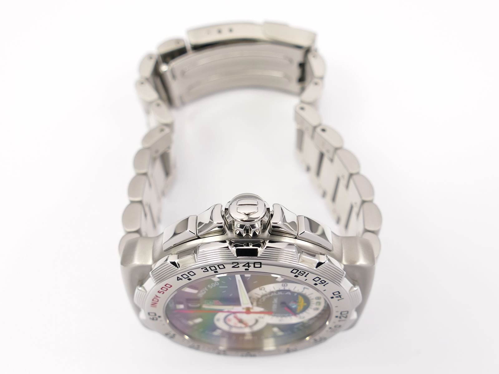 TAG Heuer Indy 500 Chronograph CAH101A.BA0854 screw down crown