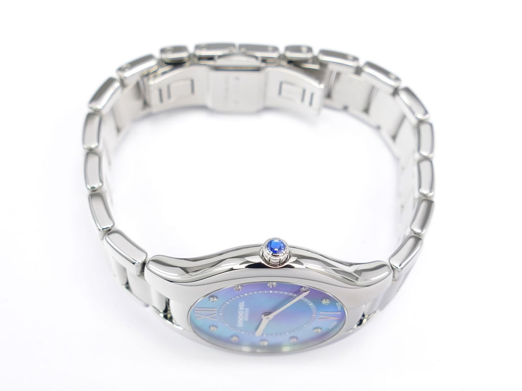 Raymond Weil Noemia 5132 stainless steel crown with sapphire cabochon