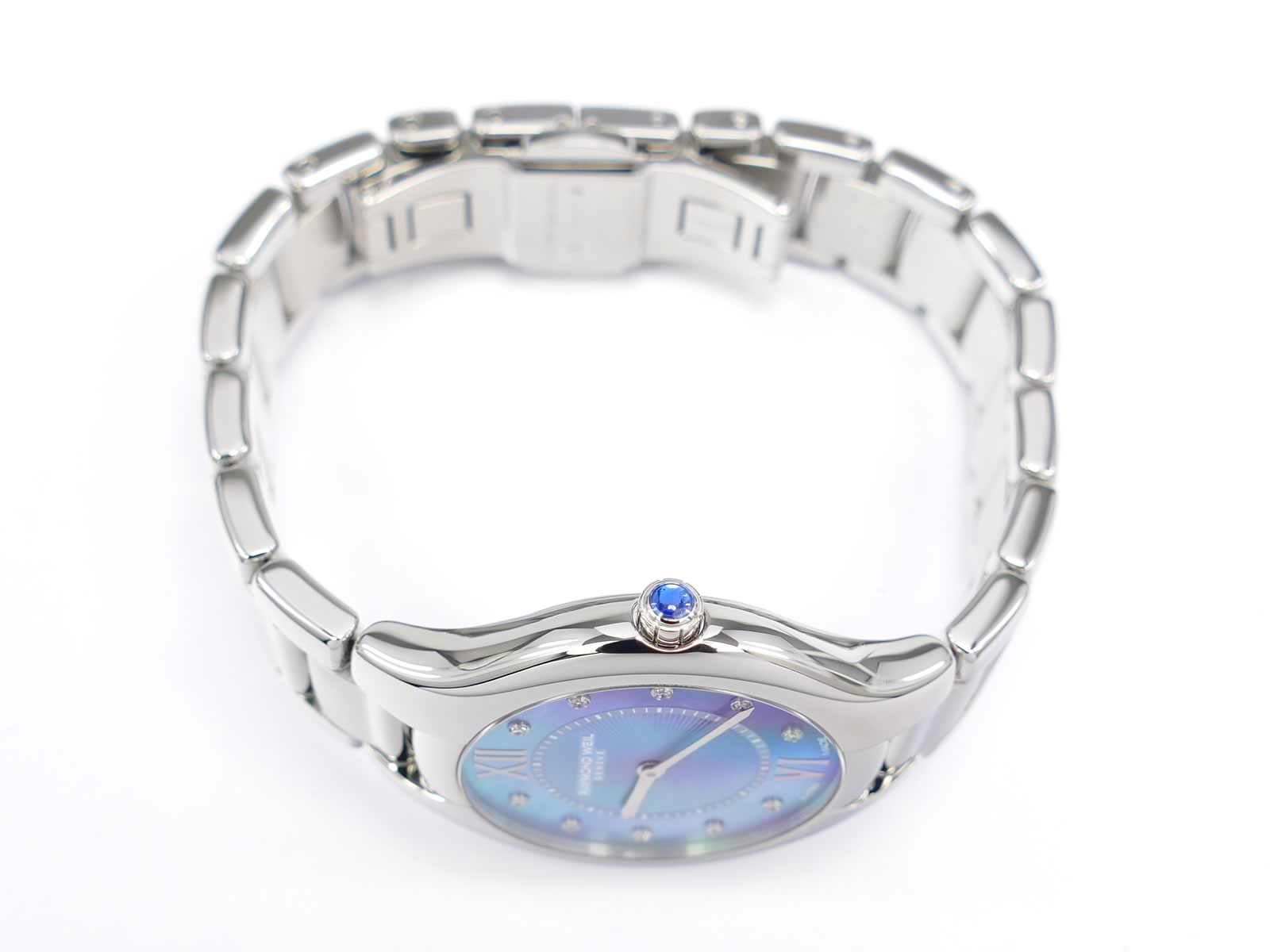 Raymond Weil Noemia 5132 stainless steel crown with sapphire cabochon