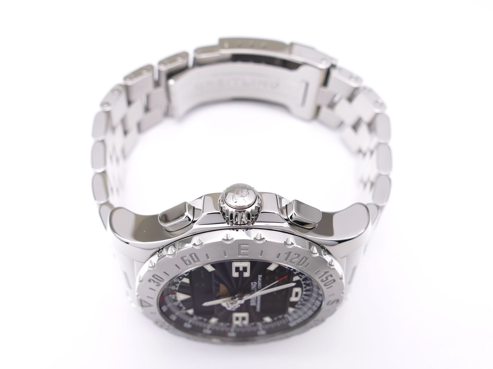 Breitling Airwolf 44 A78363 crown and pushers