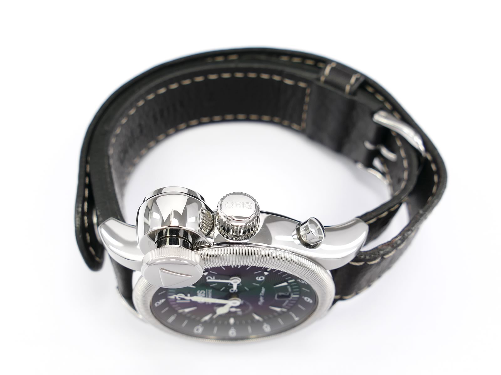 Oris Flight Timer 690 1945 40 84 stainless steel crown