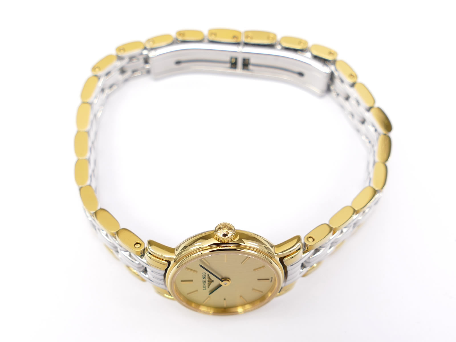 Longines Présence L4.219.2 18k Yellow Gold PVD crown