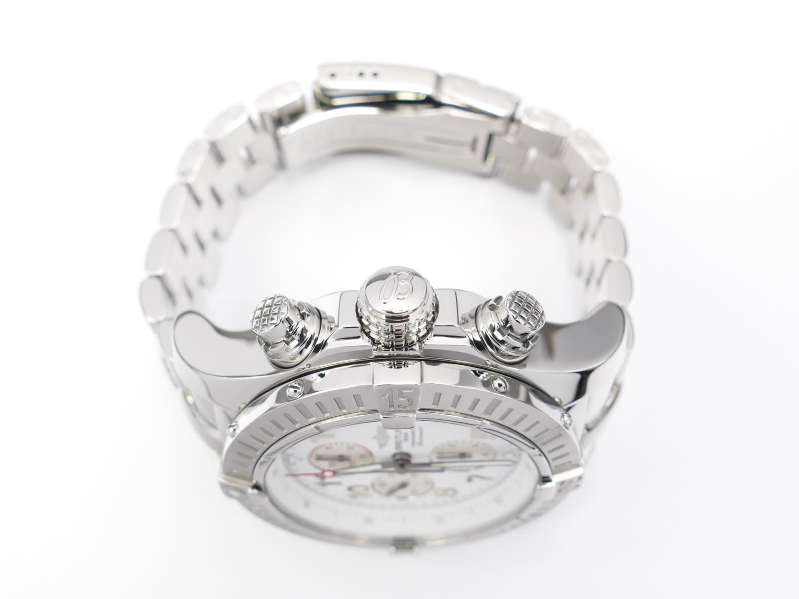 Breitling Super Avenger A13370 stainless steel crown and pushers
