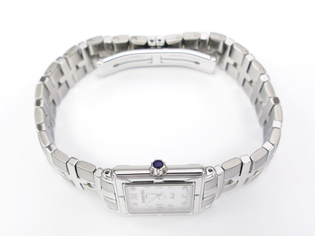 Raymond Weil Parsifal 9631 stainless steel crown with sapphire cabochon