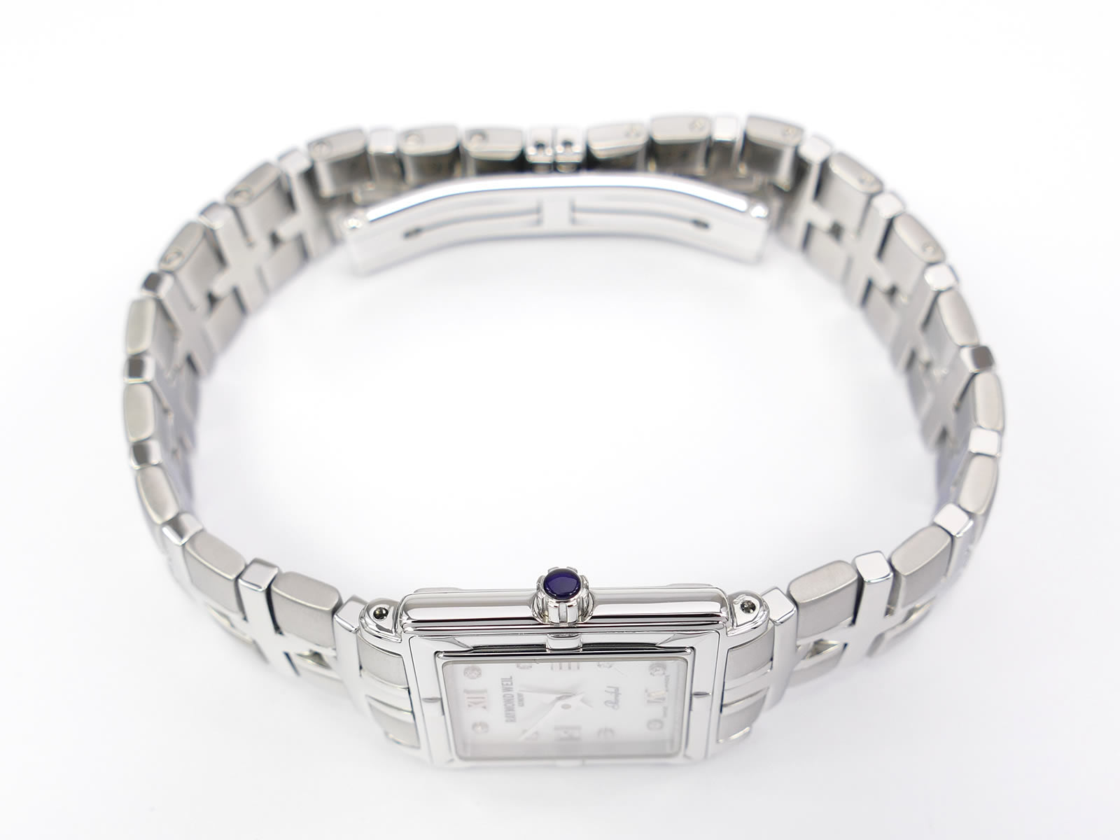 Raymond Weil Parsifal 9631 stainless steel crown with sapphire cabochon