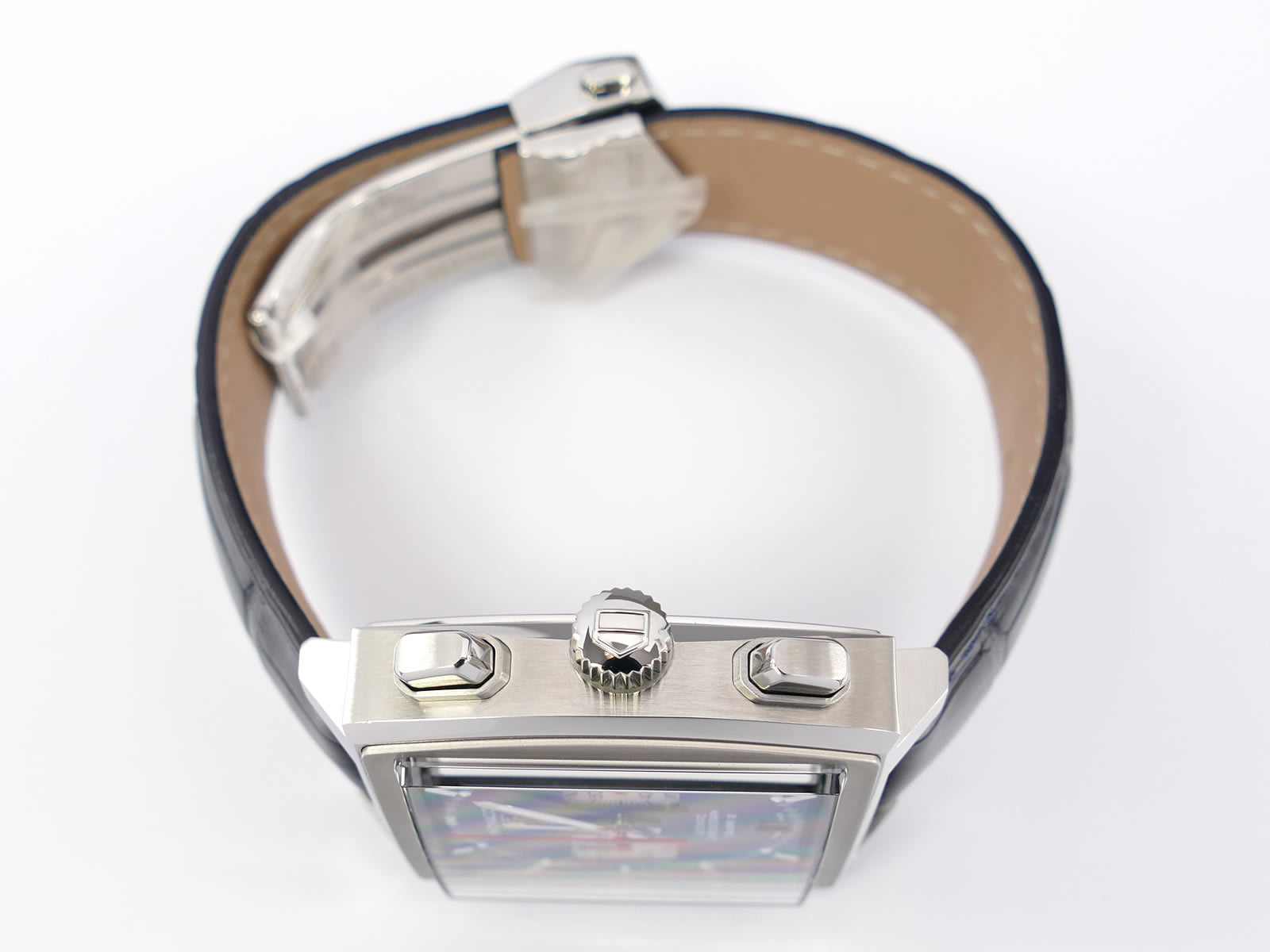 TAG Heuer Monaco CAW2111.FC6183 stainless steel crown and pushers