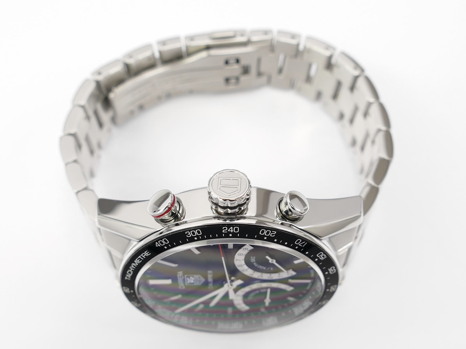 TAG Heuer Carrera Calibre S CV7A12 crown and pushers