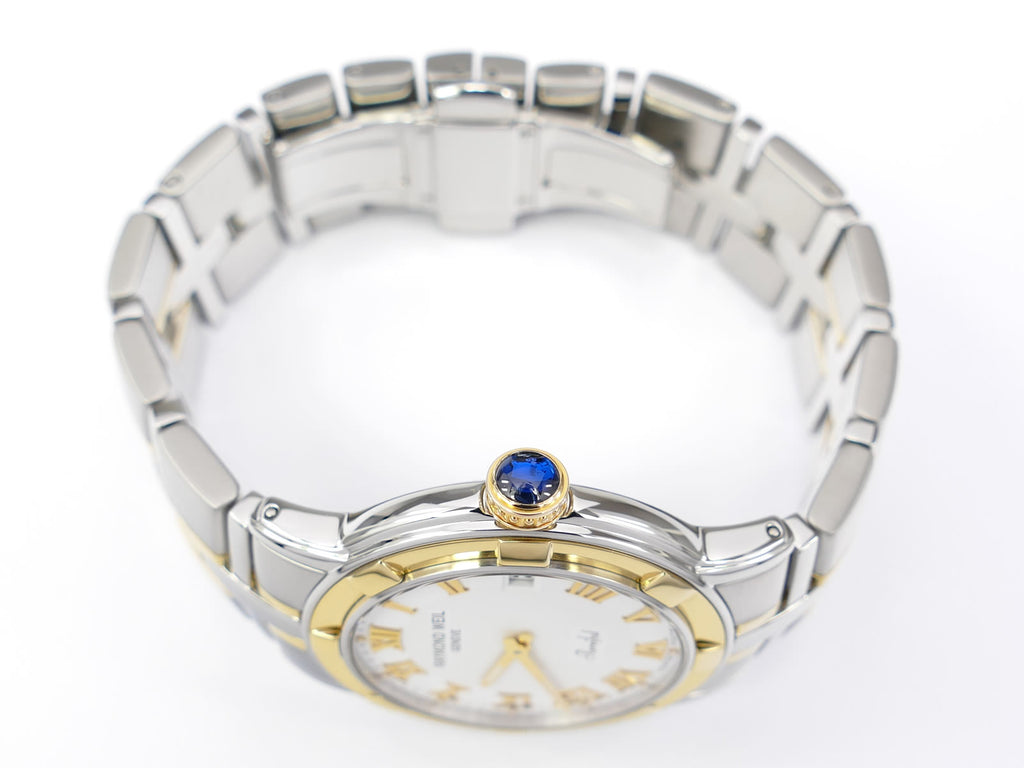 Raymond Weil Parsifal 9540 18k gold plated crown with blue cabochon