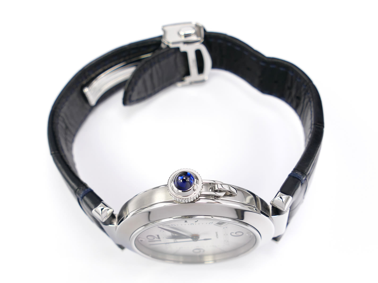 Cartier Pasha WSPA0010 crown cover with sapphire cabochon