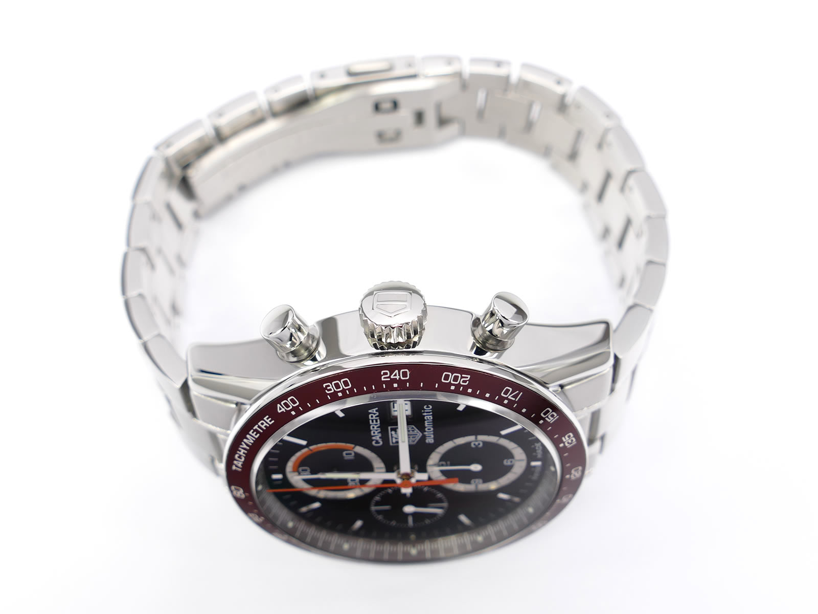 TAG Heuer Carrera CV2013 stainless steel crown and pushers