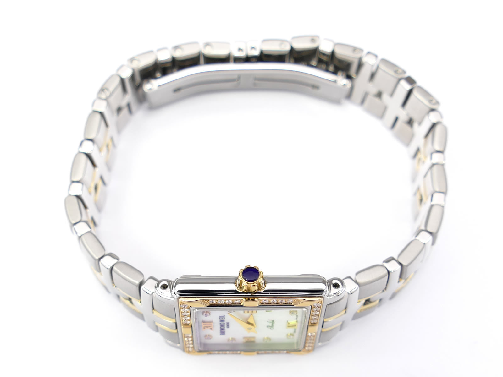 Raymond Weil Parsifal 9630 18k gold plated crown with blue cabochon
