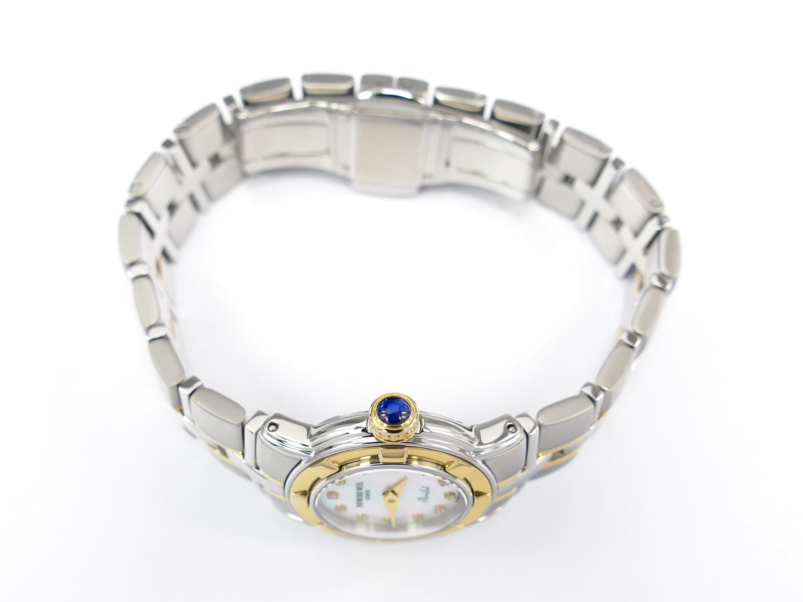 Raymond Weil Parsifal 9640 18k gold plated crown with sapphire cabochon