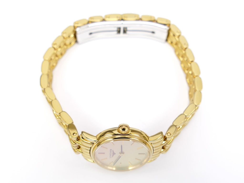 Longines Présence L4.219.2 Gold PVD crown