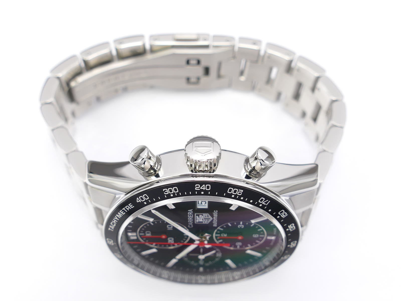 TAG Heuer Carrera CV2014.BA0794 stainless steel pushers and crown