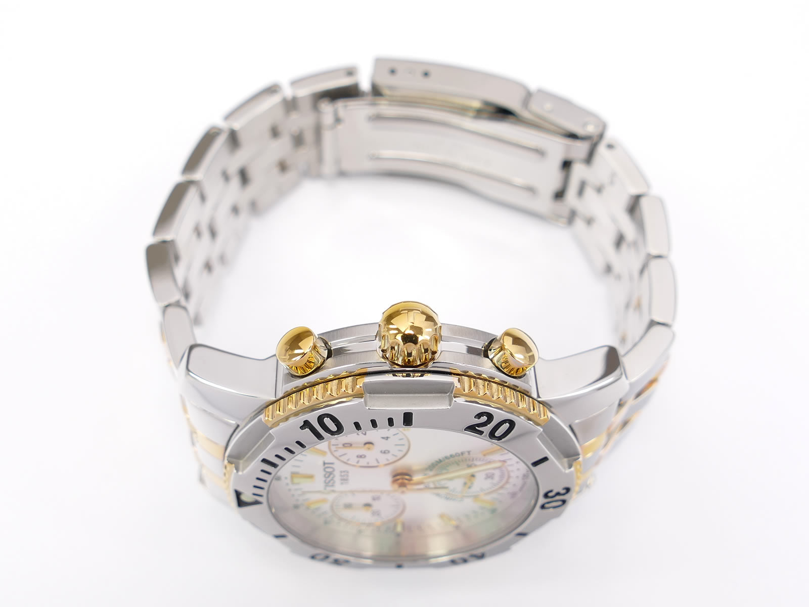 Tissot T-Sport PRS200 18k gold plated screw down crown