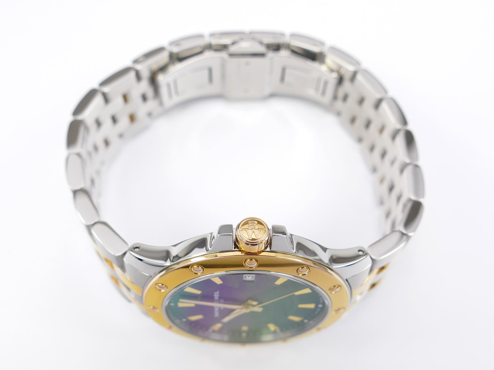 Raymond Weil Tango 5599 18k Gold Plated crown