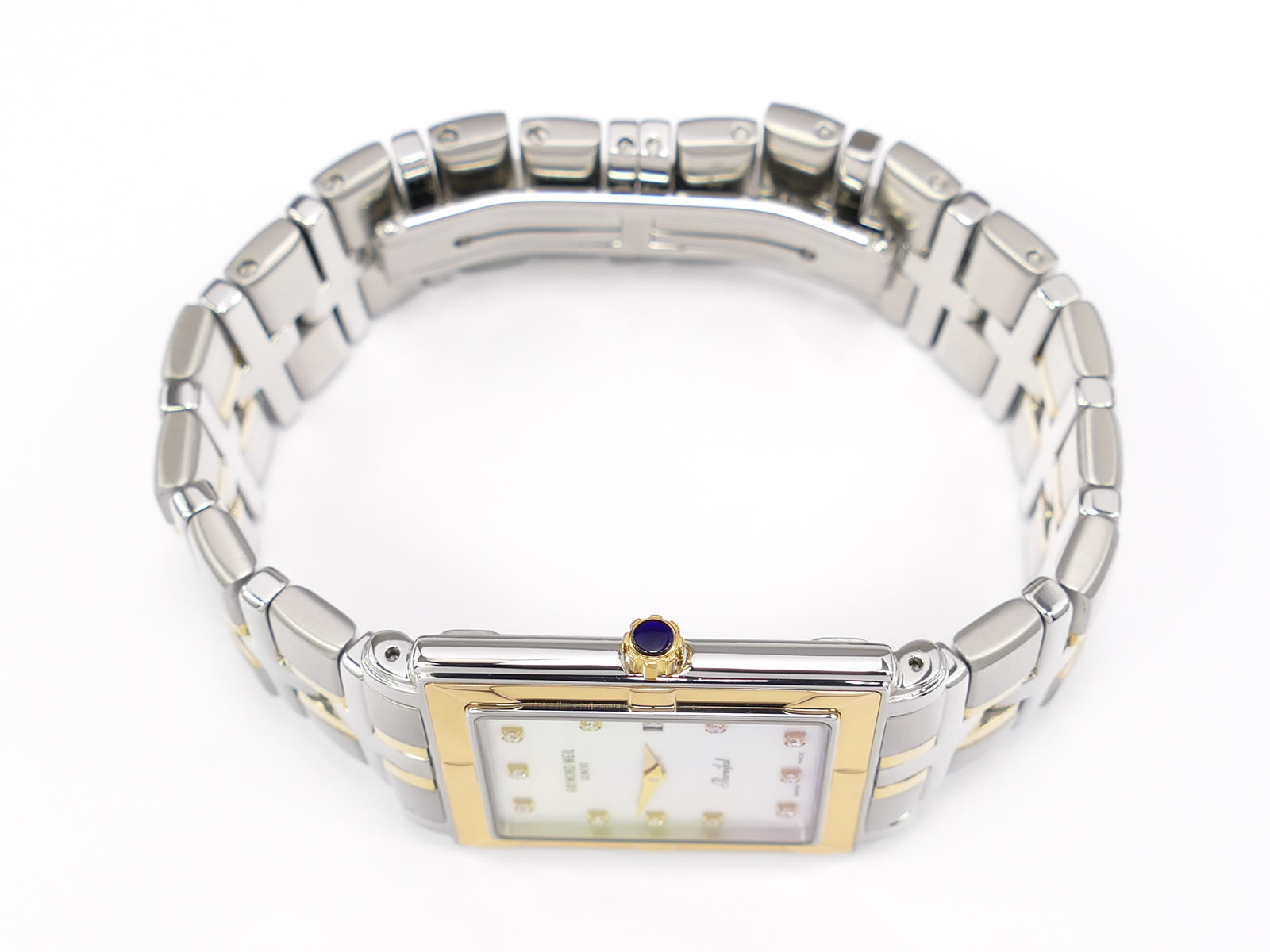 Raymond Weil Parsifal 9330 18k Gold plated crown with sapphire cabochon