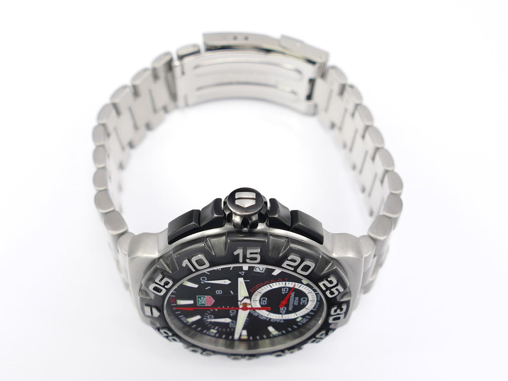 TAG Heuer Formula 1 CAH1110 stainless steel titanium carbide coated screw down crown