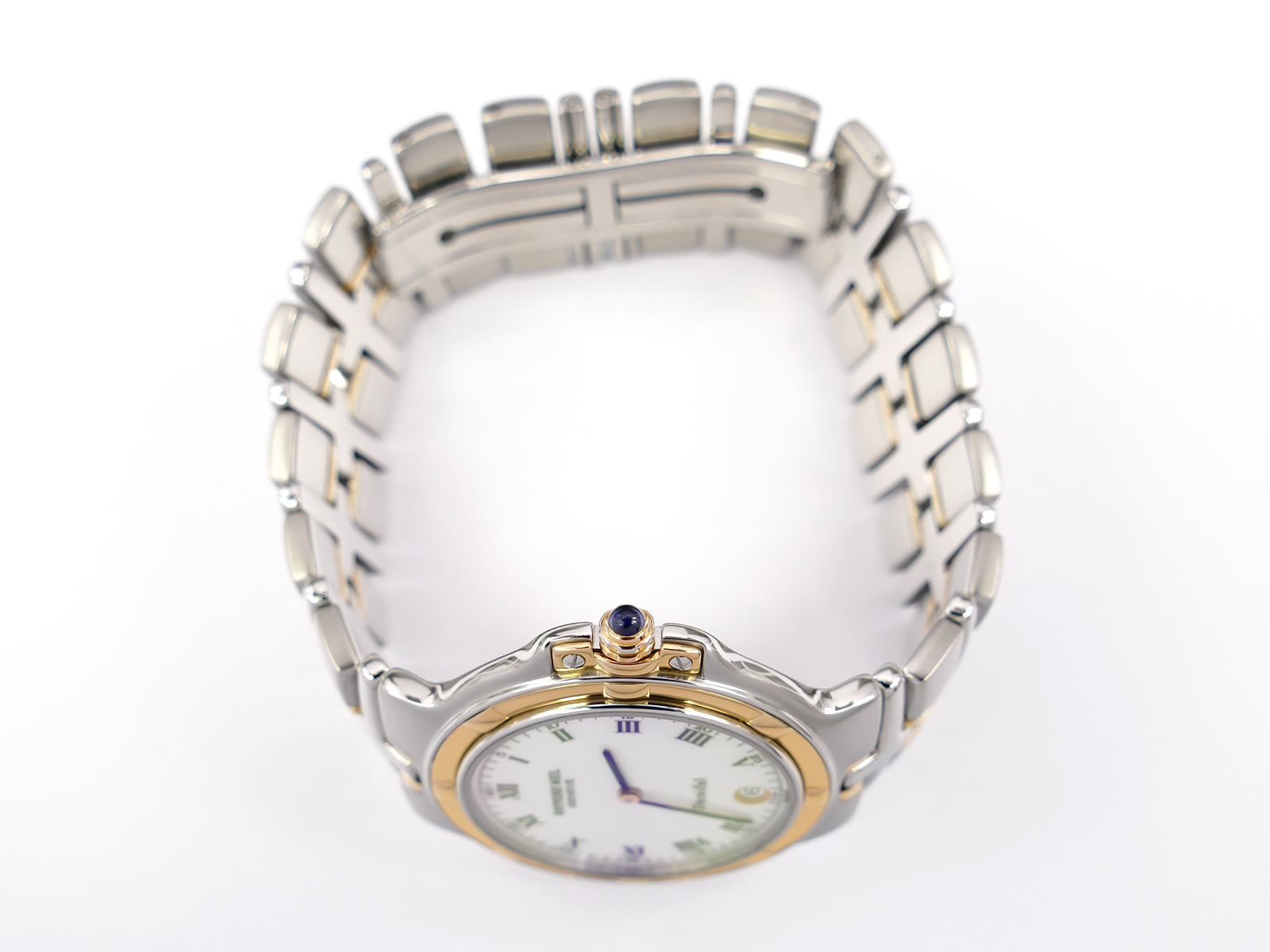 Raymond Weil Parsifal 9190 18k Gold plated crown with blue cabochon