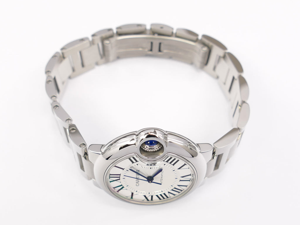 Cartier Ballon Bleu W6920071 stainless steel crown with sapphire cabochon