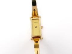 Gucci 1500L Champagne Rectangular Dial on 18k Gold Plated Bangle