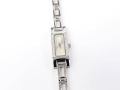 Gucci 3900L Silver Rectangular Dial with 24 Diamonds